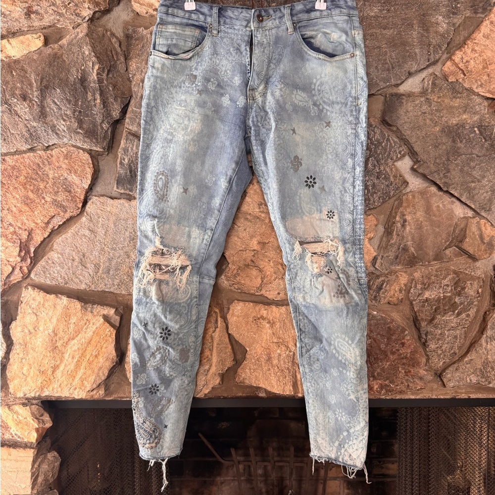 Men's Distressed Bootcut Jeans